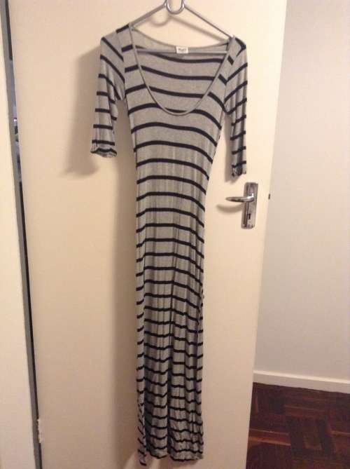Grey striped dress - small