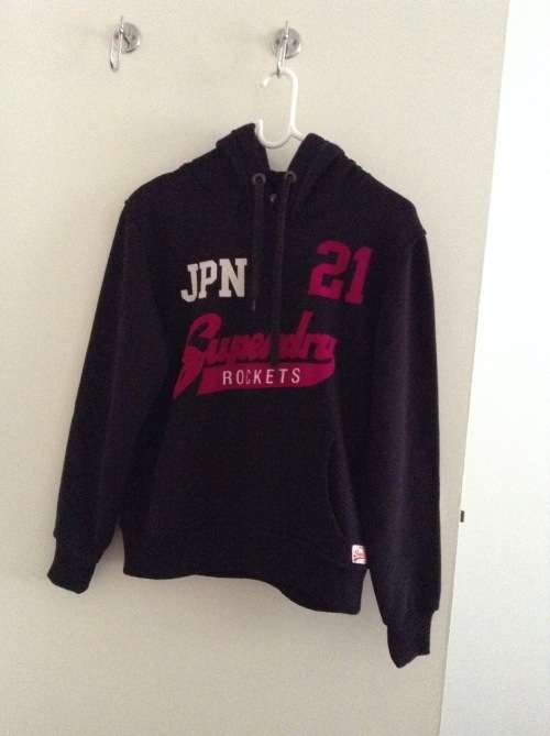 Super dry black and pink hoodie - small/medium