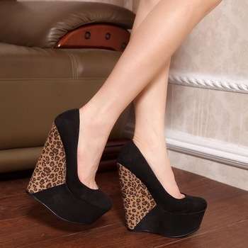Black and Leopard Forever 21 Wedge (Sizes 4 and 7 left only)