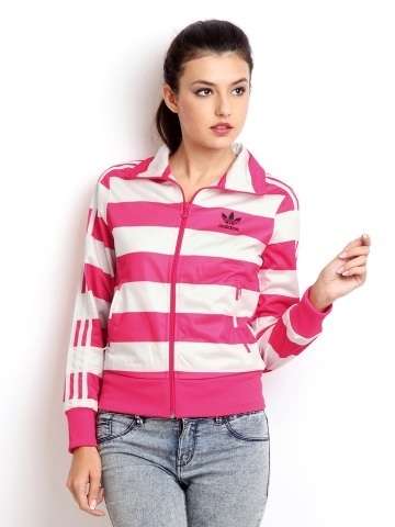 Adidas striped zip up