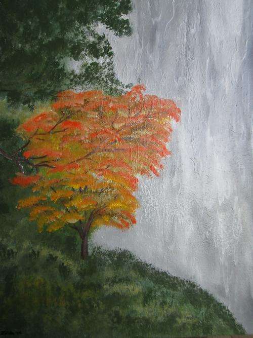 Original Art by ZeldaZ   -  " By the Waterfall"   -  " 500 mm x 600 mm"