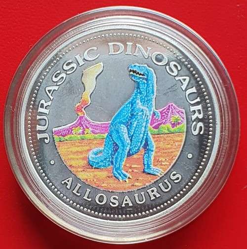 1993 Equatorial Guinea Silver coin (Allosuarus)