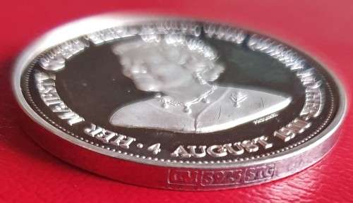 Queen Elizabeth the Queen Mother 90th Birthday Silver proof medallion