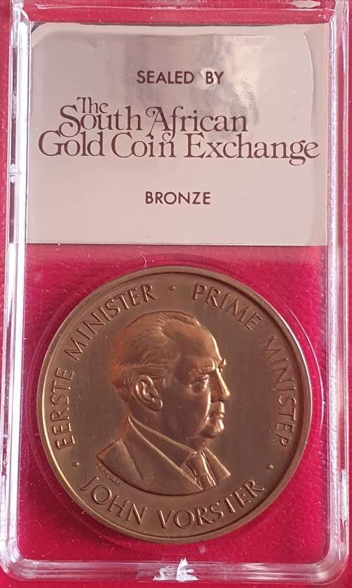 1978 Prime Minister - John Vorster  30 years with the National Party Commemorative coin in slab