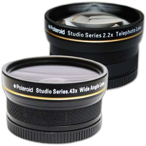 Polaroid Studio Series 52/55/58mm .43x HD Wide Angle Lens With Macro Attachment + Polaroid Studio Se