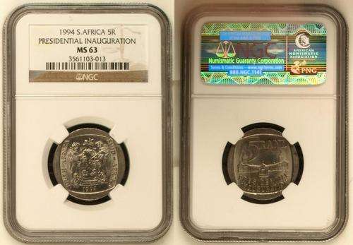 NGC GRADED MS63 - PRESIDENTIAL INAUGURATION 1994 R5 COIN
