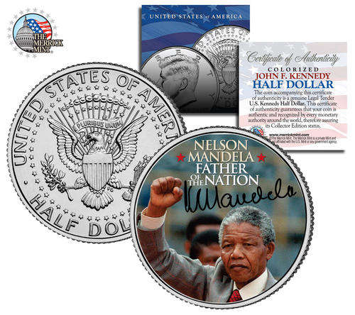 Nelson Mandela * Father of the Nation * JFK Kennedy Half Dollar US Mint Coin