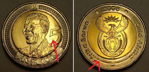 ERROR COIN - 2008 MANDELA BIRTHDAY R5 COIN UNC AND UNTOUCHED BY ANY BANKER MINT CONDITION