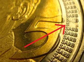 ERROR COIN - 2008 MANDELA BIRTHDAY R5 COIN NATURAL TONING AND UNTOUCHED