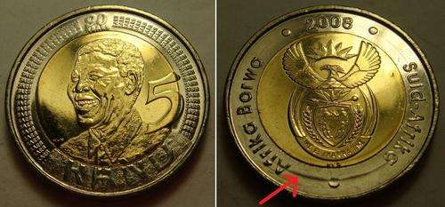 ERROR COIN - 2008 MANDELA BIRTHDAY R5 COIN UNC AND UNTOUCHED BY ANY BANKER MINT CONDITION