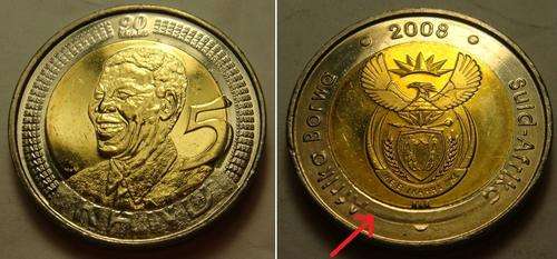 ERROR COIN - 2008 MANDELA BIRTHDAY R5 COIN UNC AND UNTOUCHED BY ANY BANKER MINT CONDITION