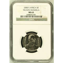 Mandela 2000 MS63 R5 NGC Graded (High value coin) Smiley