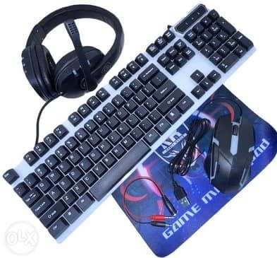 K120 4-IN-1 Gaming Set (Backlit Keyboard, Mouse, Mouse Pad, Headset)