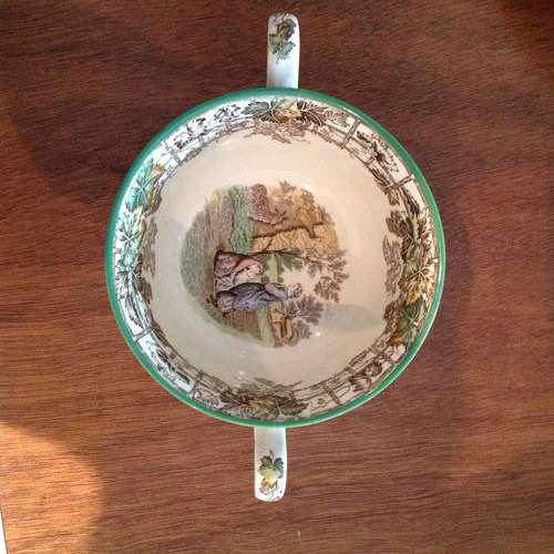 1 x Copeland Spode Byron Vintage Footed Cream Soup Bowl & Saucer