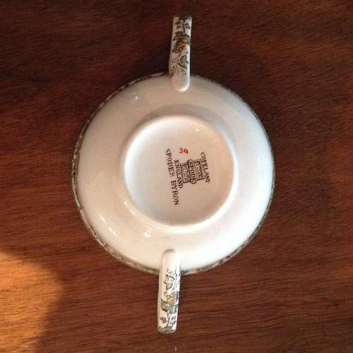 1 x Copeland Spode Byron Vintage Footed Cream Soup Bowl & Saucer