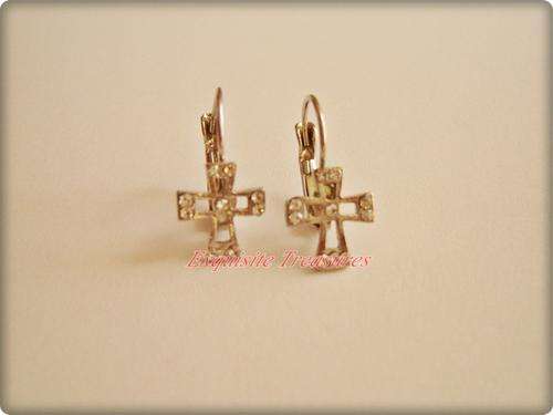 Spiritual Crucifix diamante earrings