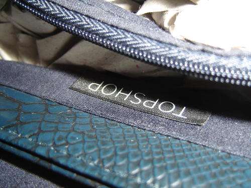 Beautiful navy TOPSHOP croc skin like handbag *SALE