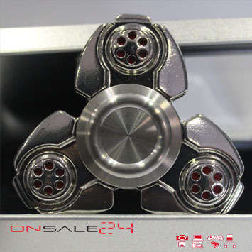 FIDGET SPINNER THREE ARMED METALLIC SILVER