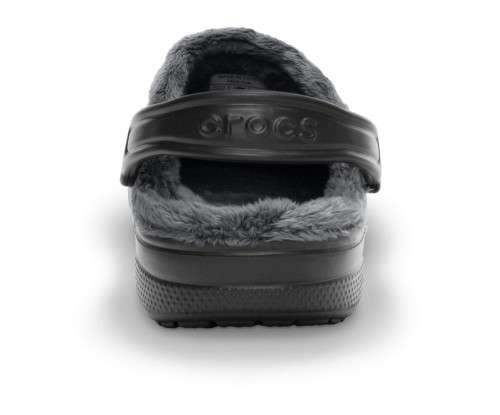 CROCS MEN'S BAYA FLEECE CLOG - GRAPHITE BLACK