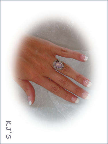 ***R2199***size 6.5 7cts BLUE OPALITE OVAL 925 STERLING SILVER SOLITAIRE ARTISAN RING