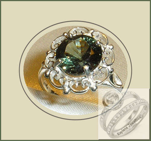 ***R1999***BEAUTIFUL SOLID SILVER 9MM GREEN AMETHYST SOLITAIRE RING - M