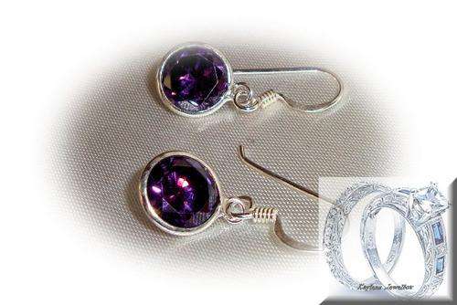***R999***FANTASTIC MOTHER'S DAY GIFT: AMETHYST DROP EARRINGS, 925 STERLING SILVER