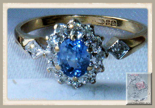 Irresistible and breathtaking jewellery: 9CT YELLOW GOLD BLUE SAPPHIRE & DIAMOND RING SIZE I