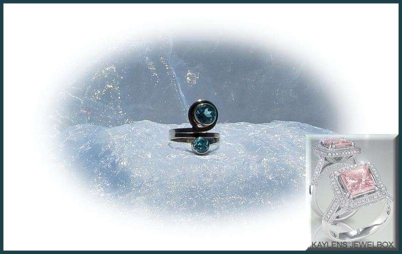***R2500***925-STERLING SILVER RING, WITH BLUE TOPAZ STONES, SIZE: 8