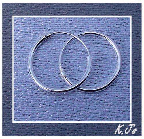 ***R299***925-STERLING SILVER ROUND EARRINGS 19MM DIAMETER