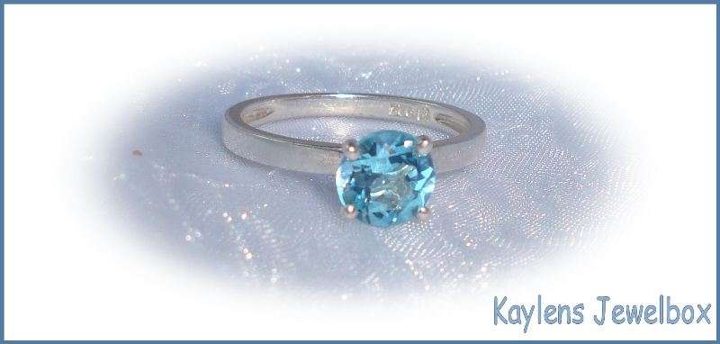 **R2106***FESTIVE SEASON GIFT***EXQUISITE SILVER 925 REAL SILVER BLUE TOPAZ RING