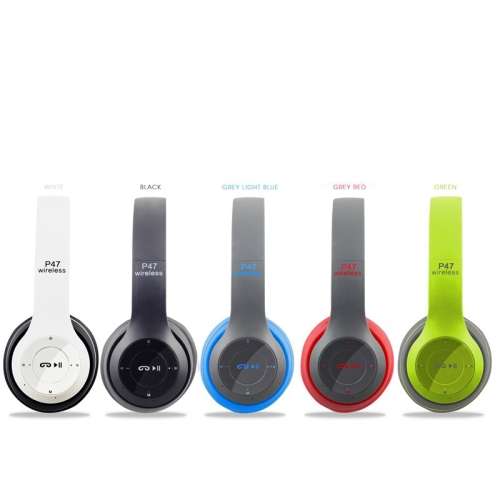 P47 On Ear Wireless Headphones Mobile Phone Earphone with Mic and Volume Control (blue)