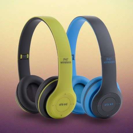 P47 On Ear Wireless Headphones Mobile Phone Earphone with Mic and Volume Control (blue)