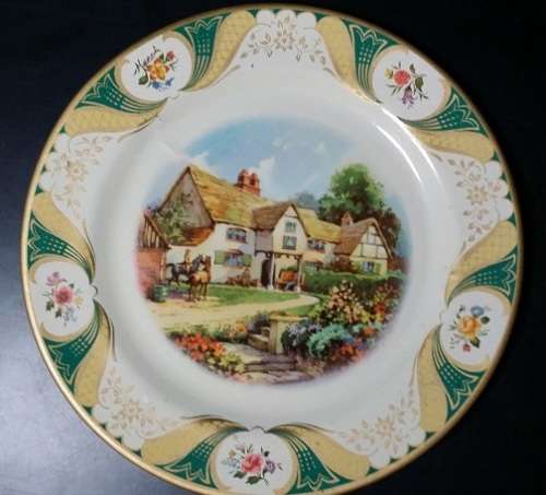 VINTAGE 1950s  ENAMEL / METAL PLATE  PORTLAND WARE  'THE COUNTRY INN' ENGLAND METAL BOX COMPANY LTD