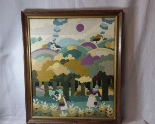 A  " NOUVELLE TAPISSSERIE " MADE IN FRANCE TAPESTRY WOOD AND GLASS FRAME ( COLLECTION EDENVALE JHB )