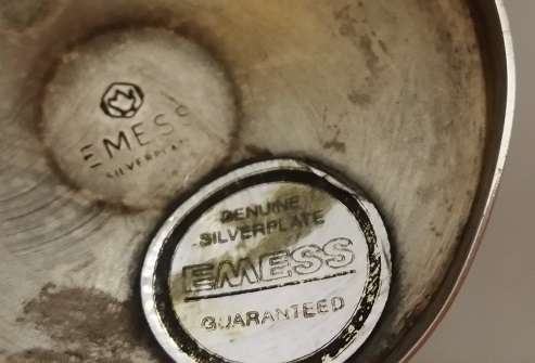 THREE EMESS  SILVER PLATE GOBLETS