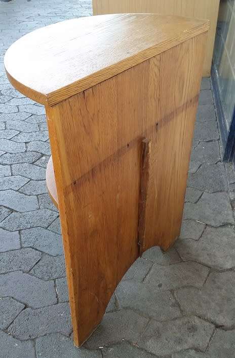 OAK HALF MOON STAND SHELVE    /  BUYER MUST COLLECT EDENVALE JHB