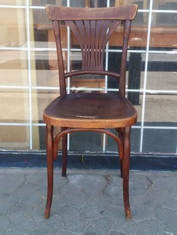 ANTIQUE PATTERNED PRESSED SEAT AND BENT WOOD   CHAIR   /  BUYER MUST COLLECT EDENVALE JHB