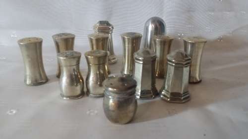 JOB LOT OF SALT AND PEPPER SHAKERS MOST OF THEM SILVER PLATED