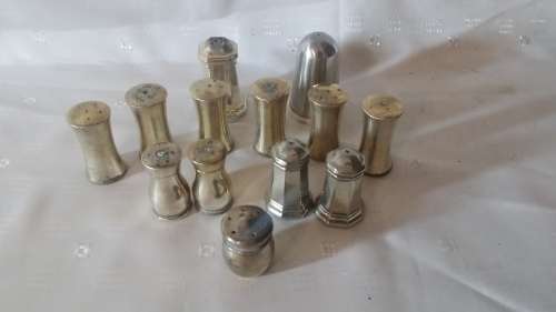 JOB LOT OF SALT AND PEPPER SHAKERS MOST OF THEM SILVER PLATED