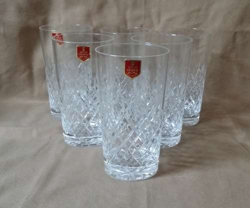 DEVON CRYSTAL HANDCUT LEAD CRYSTAL  SET  of 6   GLASSES /  PRICE IS  FOR SET