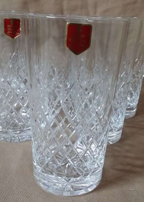 DEVON CRYSTAL HANDCUT LEAD CRYSTAL  SET  of 6   GLASSES /  PRICE IS  FOR SET