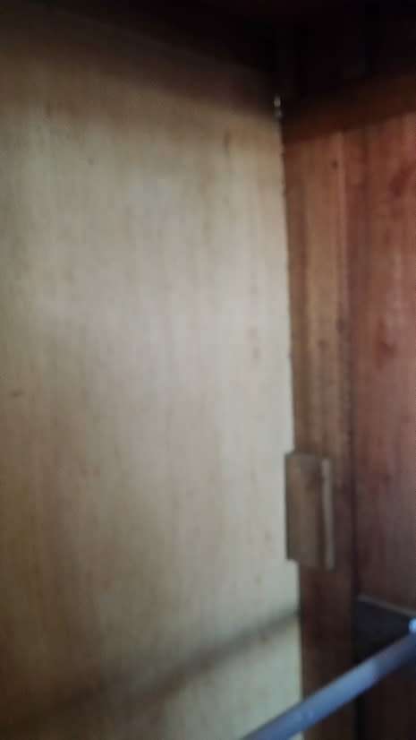 ANTIQUE WARDROBE  WITH  LARGE DRAWER AND BEVELLED MIRROR   / BUYER MUST COLLECT IN EDENVALE JHB