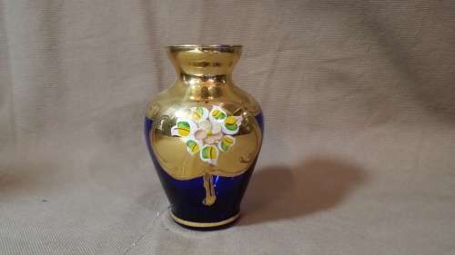 GOLD AND COBALT BLUE POSY VASE