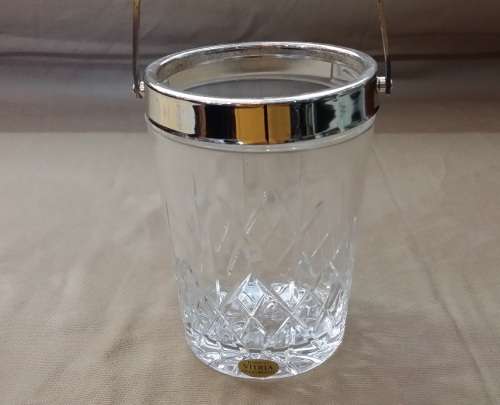 HAND CUT VITRIA LEAD CRYSTAL GLASS ICE BUCKET