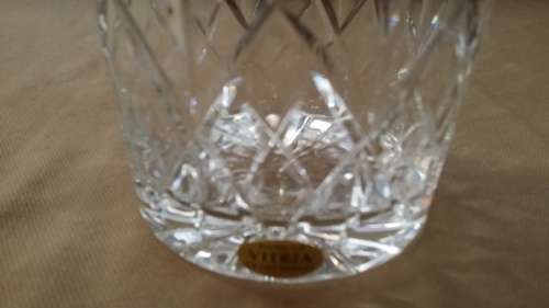 HAND CUT VITRIA LEAD CRYSTAL GLASS ICE BUCKET