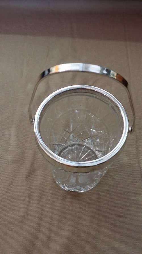HAND CUT VITRIA LEAD CRYSTAL GLASS ICE BUCKET