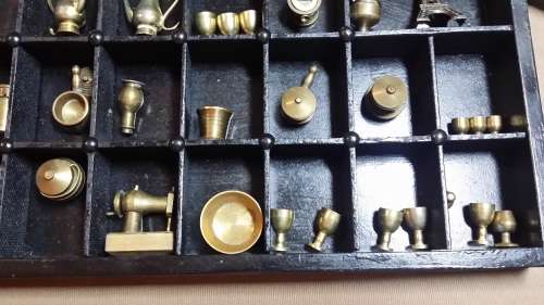 PRINTERS TRAY WITH BRASS ORNAMENTS