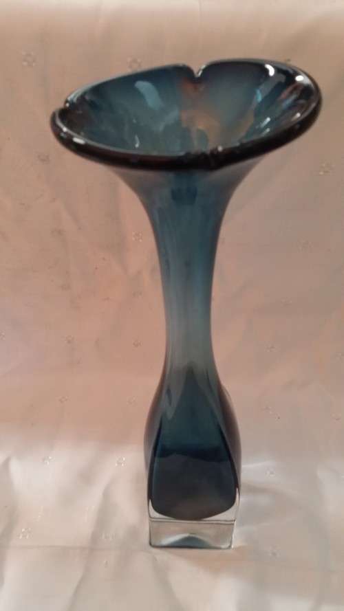 BLUE SOLID GLASS MURANO ? VASE