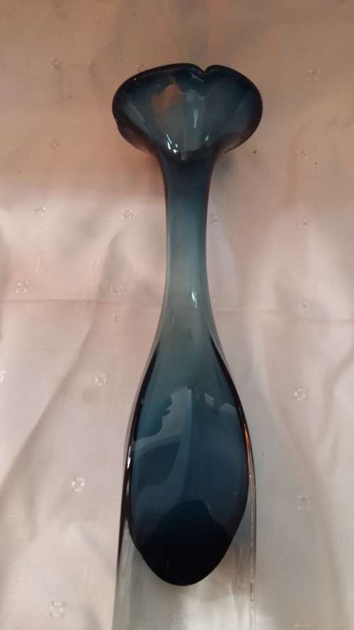 BLUE SOLID GLASS MURANO ? VASE