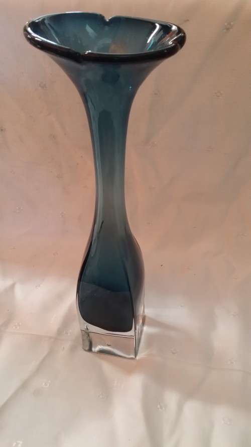 BLUE SOLID GLASS MURANO ? VASE